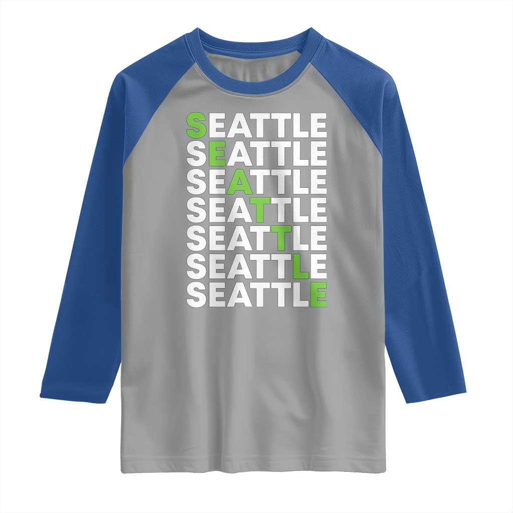 Vintage Seattle Raglan Shirt Sports Lover Washington City TS10 Sport Gray Royal Print Your Wear
