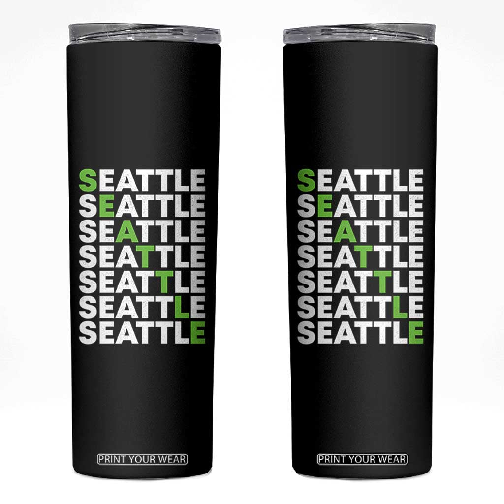 Vintage Seattle Skinny Tumbler Sports Lover Washington City TS10 Black Print Your Wear