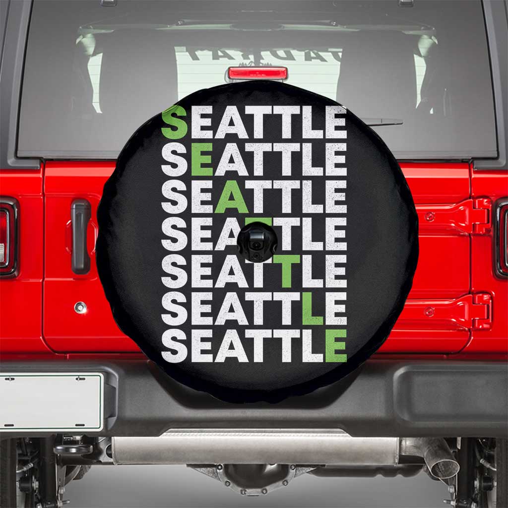Vintage Seattle Spare Tire Cover Sports Lover Washington City TS10 Black Print Your Wear