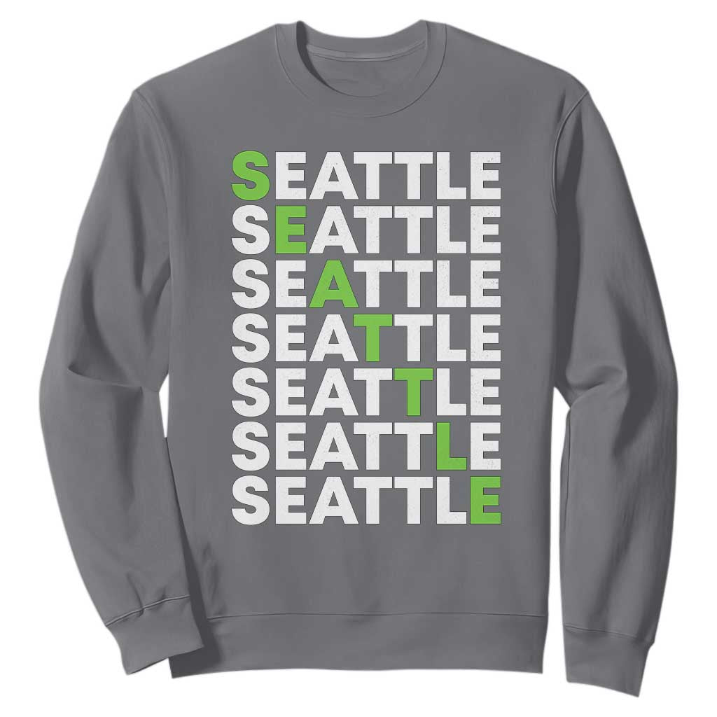 Vintage Seattle Sweatshirt Sports Lover Washington City TS10 Charcoal Print Your Wear