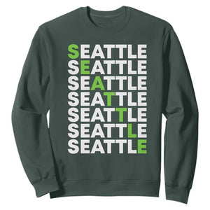 Vintage Seattle Sweatshirt Sports Lover Washington City TS10 Dark Forest Green Print Your Wear