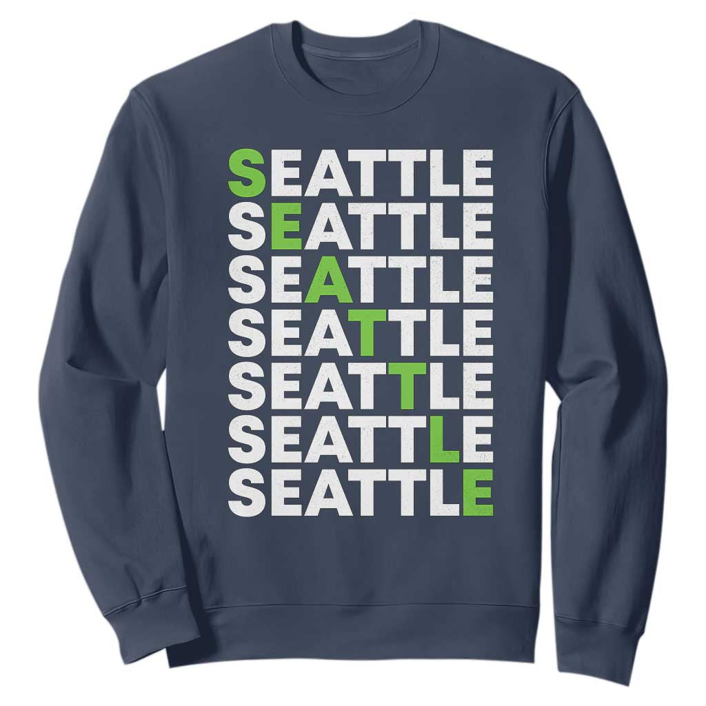 Vintage Seattle Sweatshirt Sports Lover Washington City TS10 Navy Print Your Wear