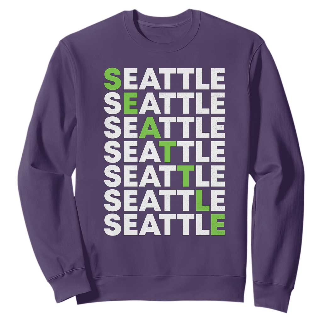 Vintage Seattle Sweatshirt Sports Lover Washington City TS10 Purple Print Your Wear