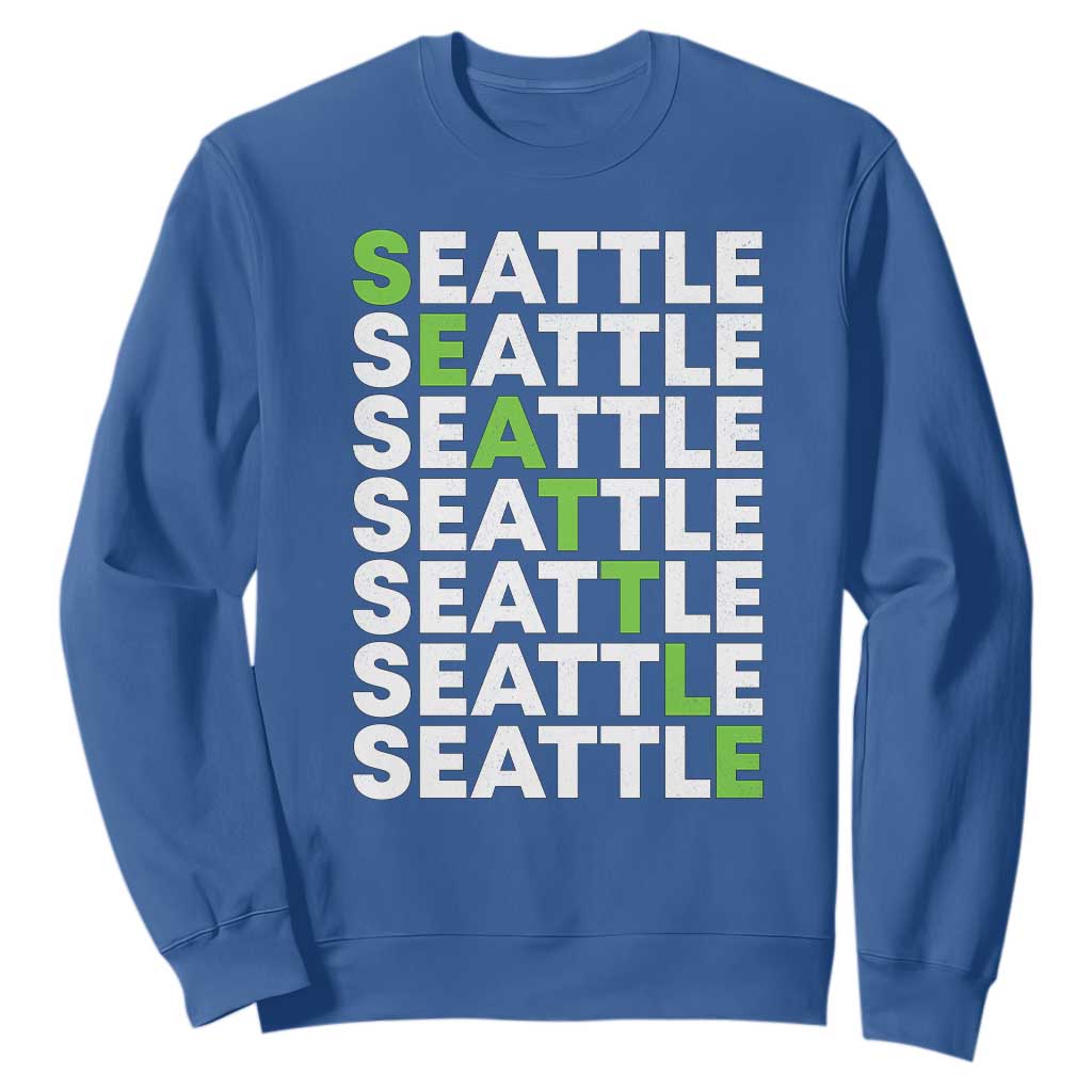 Vintage Seattle Sweatshirt Sports Lover Washington City TS10 Royal Blue Print Your Wear