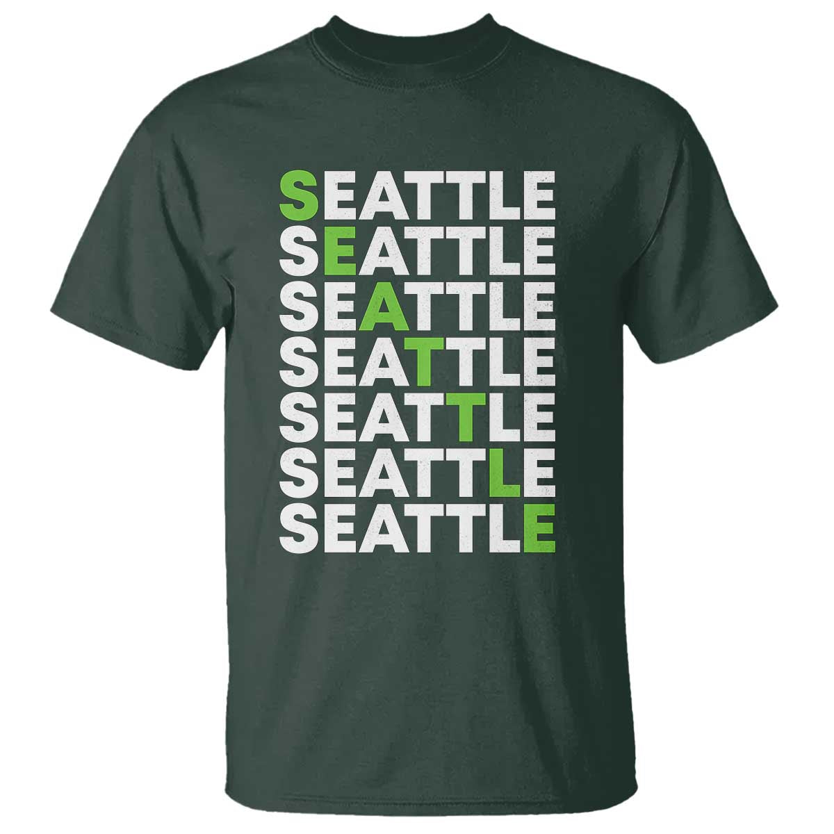 Vintage Seattle T Shirt Sports Lover Washington City TS10 Dark Forest Green Print Your Wear
