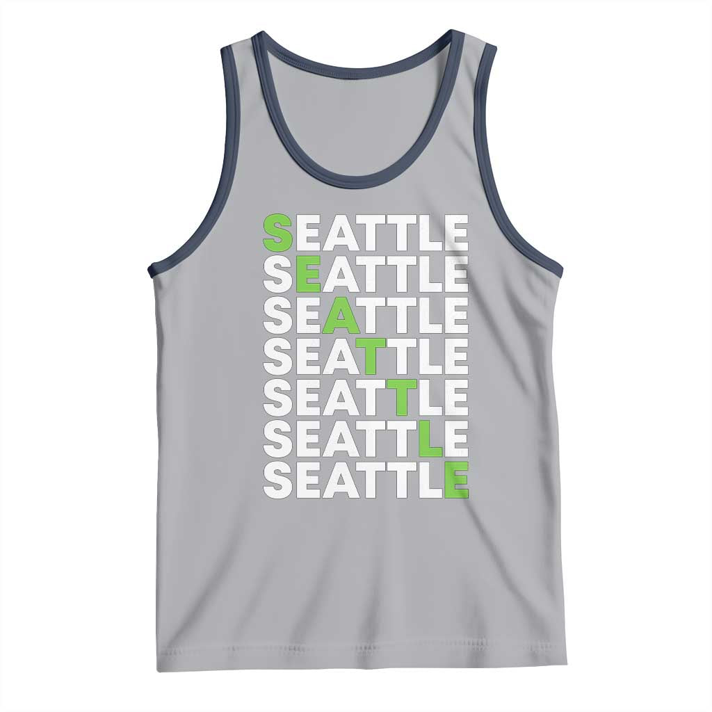 Vintage Seattle Tank Top Sports Lover Washington City TS10 Athletic Heather Navy Print Your Wear