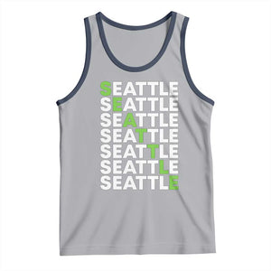 Vintage Seattle Tank Top Sports Lover Washington City TS10 Athletic Heather Navy Print Your Wear