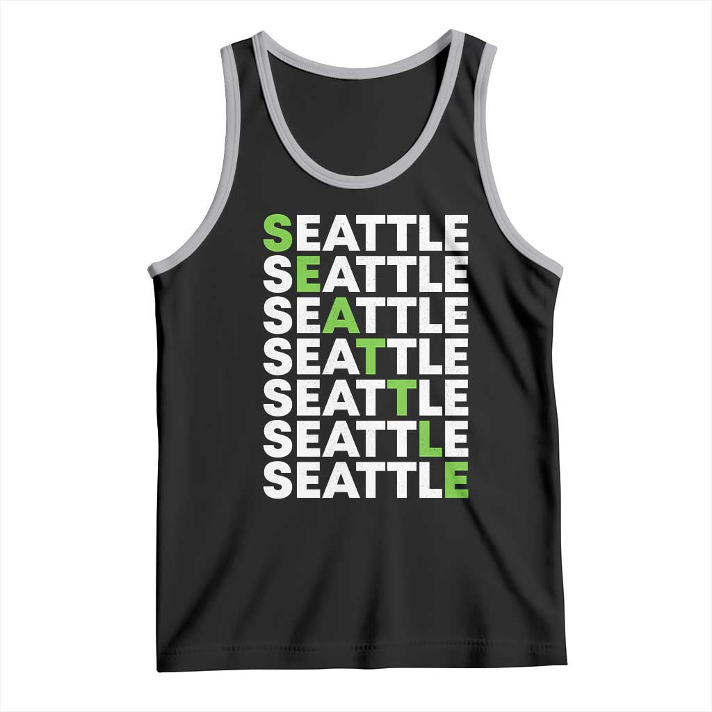 Vintage Seattle Tank Top Sports Lover Washington City TS10 Black Athletic Heather Print Your Wear
