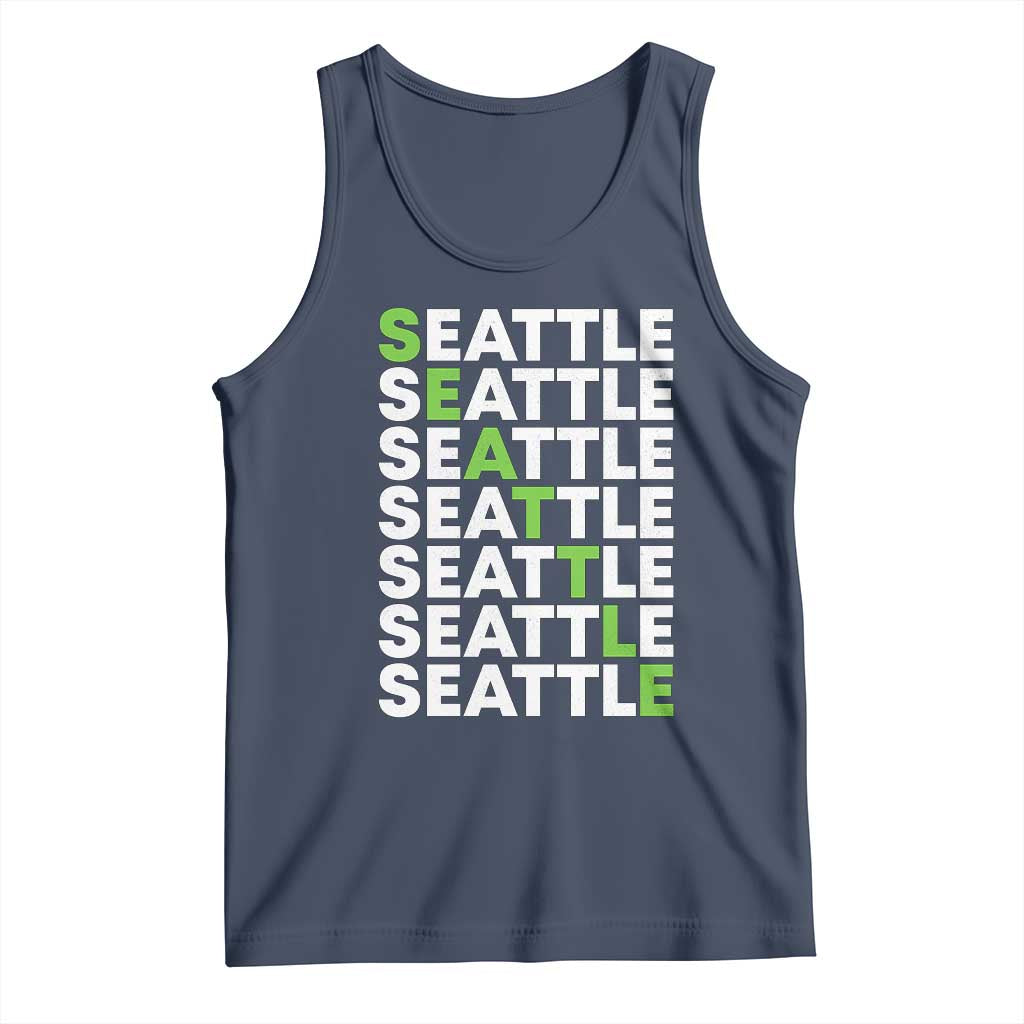 Vintage Seattle Tank Top Sports Lover Washington City TS10 Navy Print Your Wear