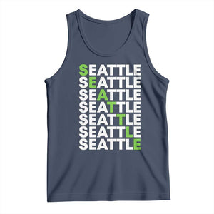 Vintage Seattle Tank Top Sports Lover Washington City TS10 Navy Print Your Wear