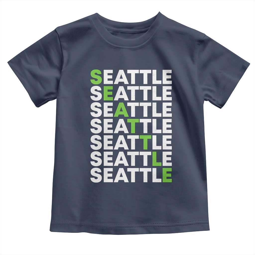 Vintage Seattle Toddler T Shirt Sports Lover Washington City TS10 Navy Print Your Wear