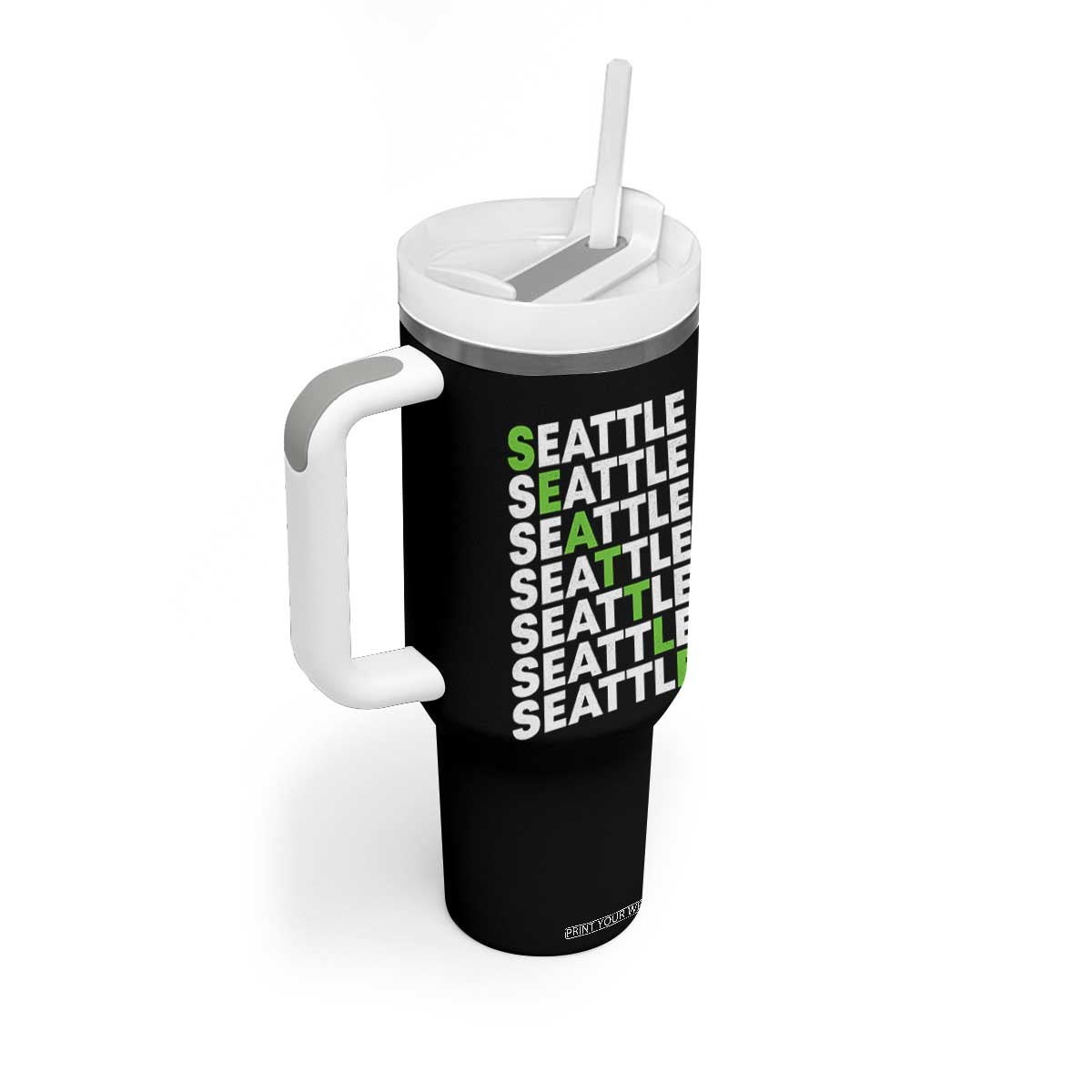 Vintage Seattle Tumbler With Handle Sports Lover Washington City TS10 Print Your Wear