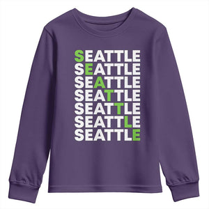 Vintage Seattle Youth Sweatshirt Sports Lover Washington City TS10 Purple Print Your Wear