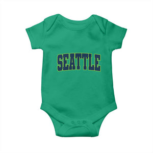 Vintage Seattle Baby Onesie Classic Print Retro Varsity TS10 Irish Green Print Your Wear