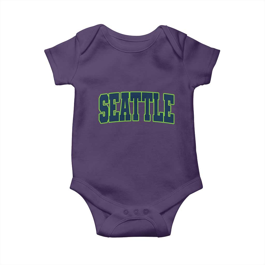 Vintage Seattle Baby Onesie Classic Print Retro Varsity TS10 Purple Print Your Wear