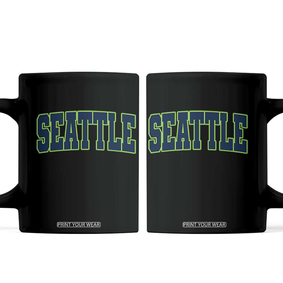Vintage Seattle Coffee Mug Classic Print Retro Varsity TS10 Black Print Your Wear
