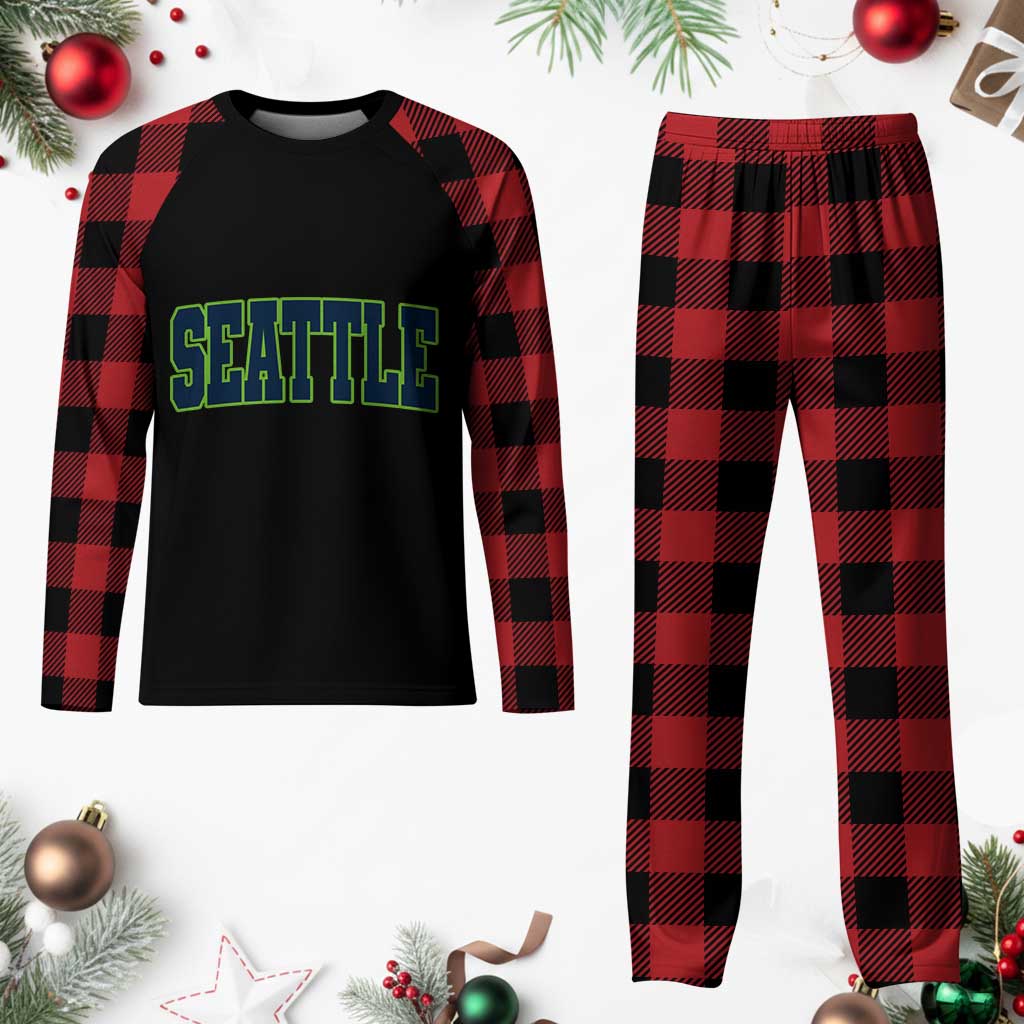 Vintage Seattle Plaid Pajama Set Classic Print Retro Varsity TS10 Buffalo Plaid Print Your Wear