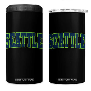 Vintage Seattle 4 in 1 Can Cooler Tumbler Classic Print Retro Varsity TS10 One Size: 16 oz Black Print Your Wear