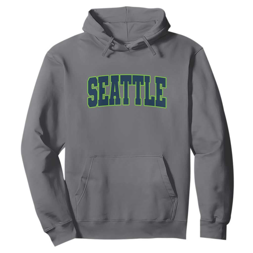 Vintage Seattle Hoodie Classic Print Retro Varsity TS10 Charcoal Print Your Wear