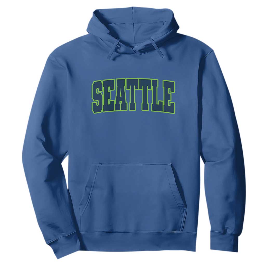 Vintage Seattle Hoodie Classic Print Retro Varsity TS10 Royal Blue Print Your Wear