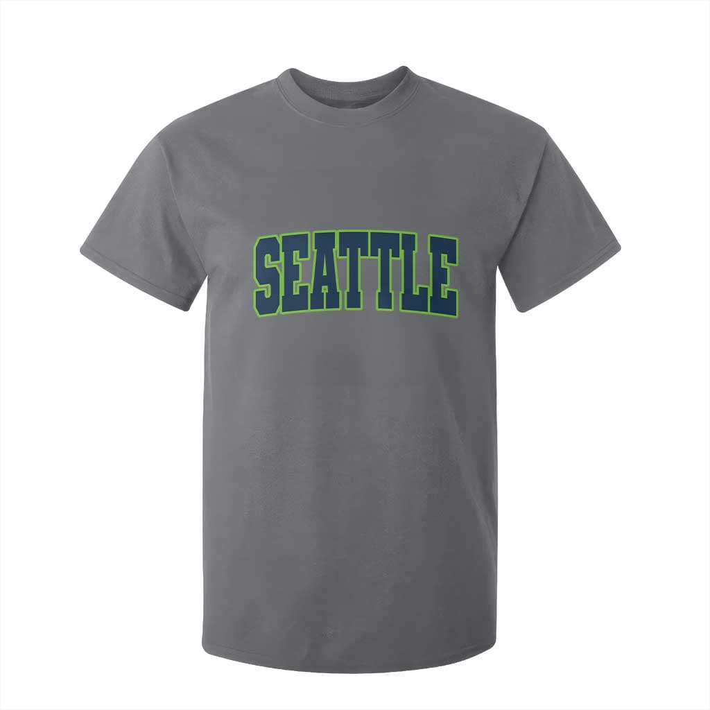 Vintage Seattle T Shirt For Kid Classic Print Retro Varsity TS10 Charcoal Print Your Wear