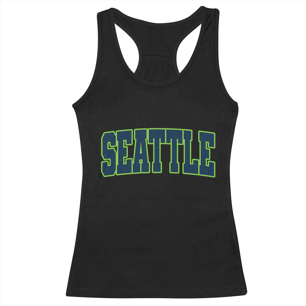 Vintage Seattle Racerback Tank Top Classic Print Retro Varsity TS10 Black Print Your Wear