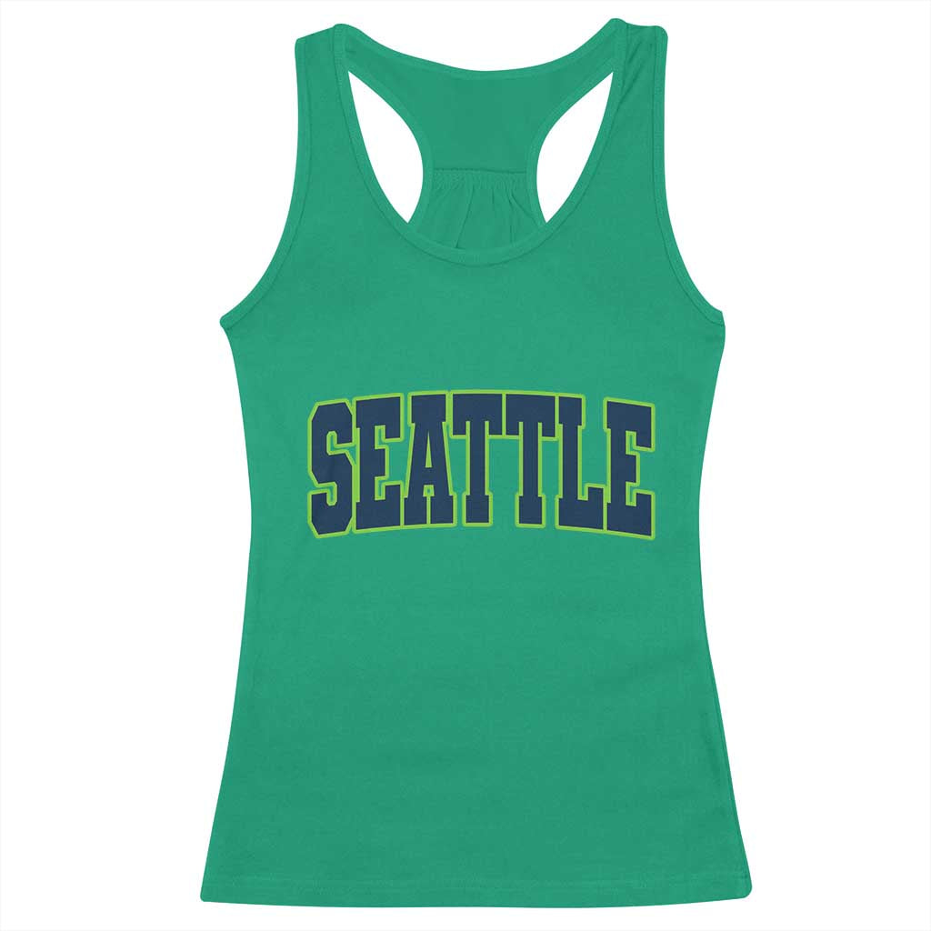 Vintage Seattle Racerback Tank Top Classic Print Retro Varsity TS10 Irish Green Print Your Wear