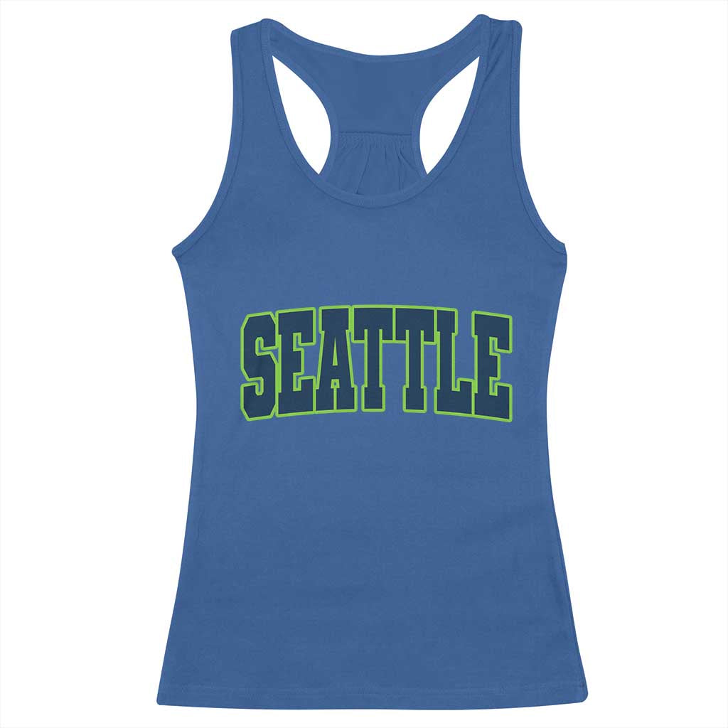Vintage Seattle Racerback Tank Top Classic Print Retro Varsity TS10 Royal Blue Print Your Wear