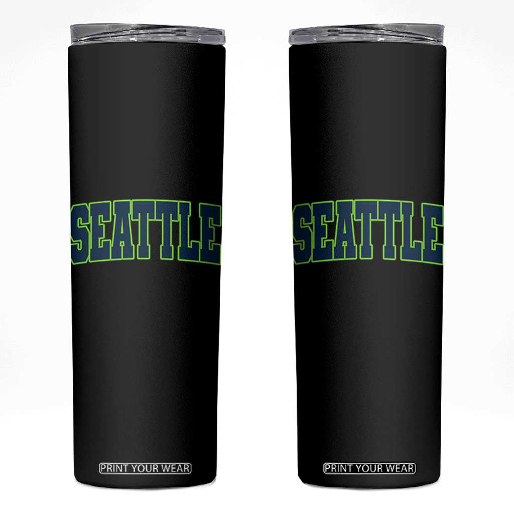 Vintage Seattle Skinny Tumbler Classic Print Retro Varsity TS10 Black Print Your Wear