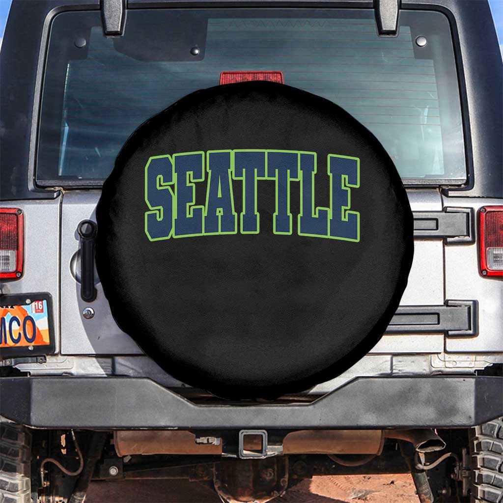 Vintage Seattle Spare Tire Cover Classic Print Retro Varsity TS10 No hole Black Print Your Wear