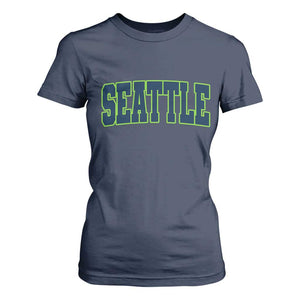 Vintage Seattle T Shirt For Women Classic Print Retro Varsity TS10 Navy Print Your Wear