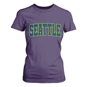 Vintage Seattle T Shirt For Women Classic Print Retro Varsity TS10 Purple Print Your Wear