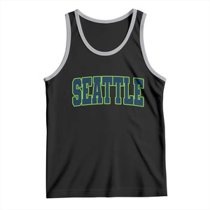 Vintage Seattle Tank Top Classic Print Retro Varsity TS10 Black Athletic Heather Print Your Wear