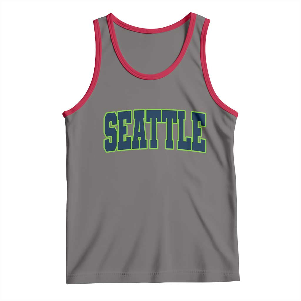 Vintage Seattle Tank Top Classic Print Retro Varsity TS10 Deep Heather Red Print Your Wear