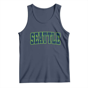 Vintage Seattle Tank Top Classic Print Retro Varsity TS10 Navy Print Your Wear