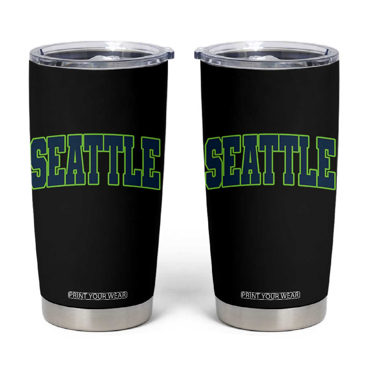 Vintage Seattle Tumbler Cup Classic Print Retro Varsity TS10 Black Print Your Wear