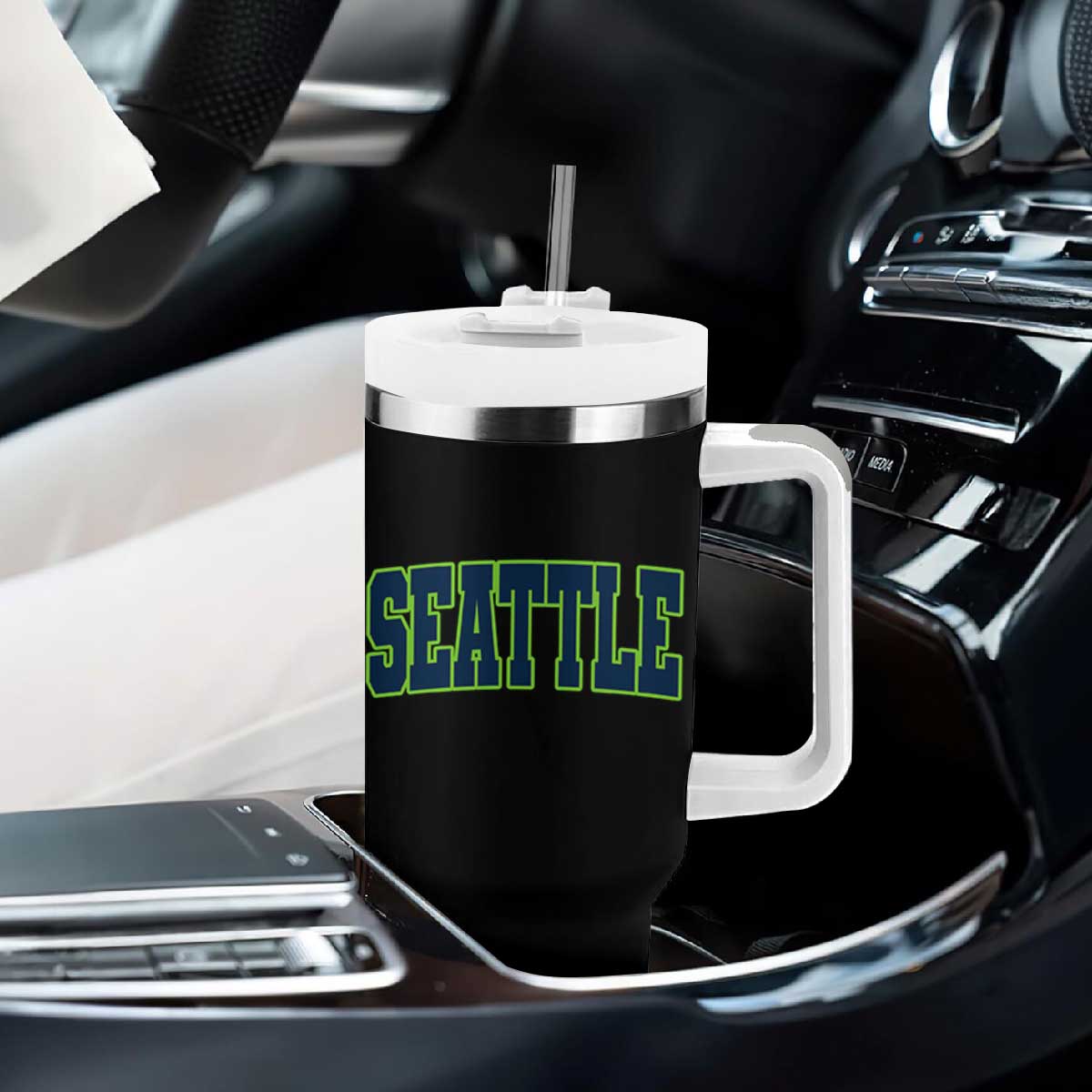 Vintage Seattle Tumbler With Handle Classic Print Retro Varsity TS10 Print Your Wear