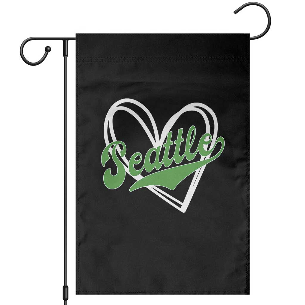 Vintage Seattle Garden Flag Classic Print Retro Varsity Love Heart Graphic TS10 Black Print Your Wear