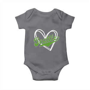Vintage Seattle Baby Onesie Classic Print Retro Varsity Love Heart Graphic TS10 Charcoal Print Your Wear