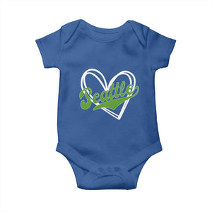 Vintage Seattle Baby Onesie Classic Print Retro Varsity Love Heart Graphic TS10 Royal Blue Print Your Wear