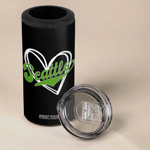 Vintage Seattle 4 in 1 Can Cooler Tumbler Classic Print Retro Varsity Love Heart Graphic TS10 Print Your Wear