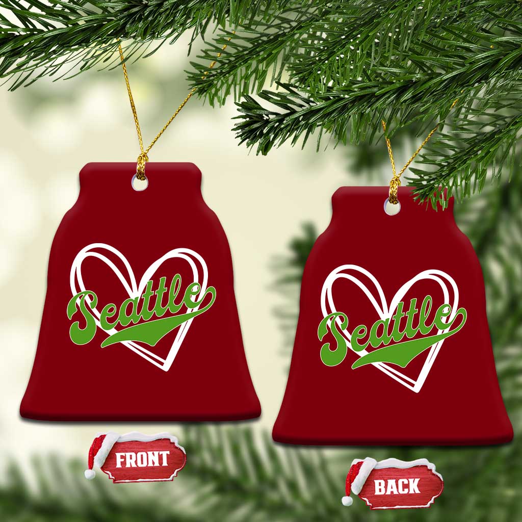 Vintage Seattle Ceramic Ornament Classic Print Retro Varsity Love Heart Graphic TS10 Print Your Wear