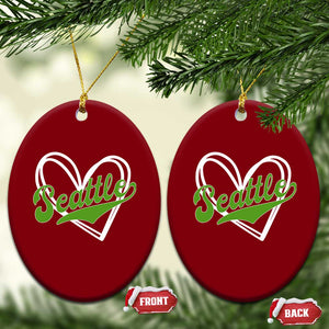 Vintage Seattle Ceramic Ornament Classic Print Retro Varsity Love Heart Graphic TS10 Print Your Wear
