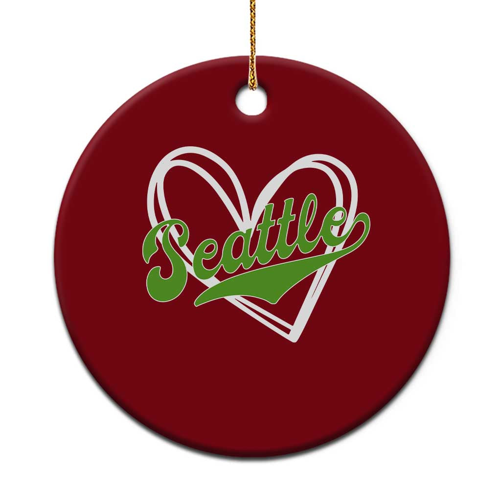 Vintage Seattle Ceramic Ornament Classic Print Retro Varsity Love Heart Graphic TS10 1pc Red Print Your Wear