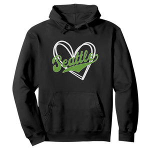 Vintage Seattle Hoodie Classic Print Retro Varsity Love Heart Graphic TS10 Black Print Your Wear