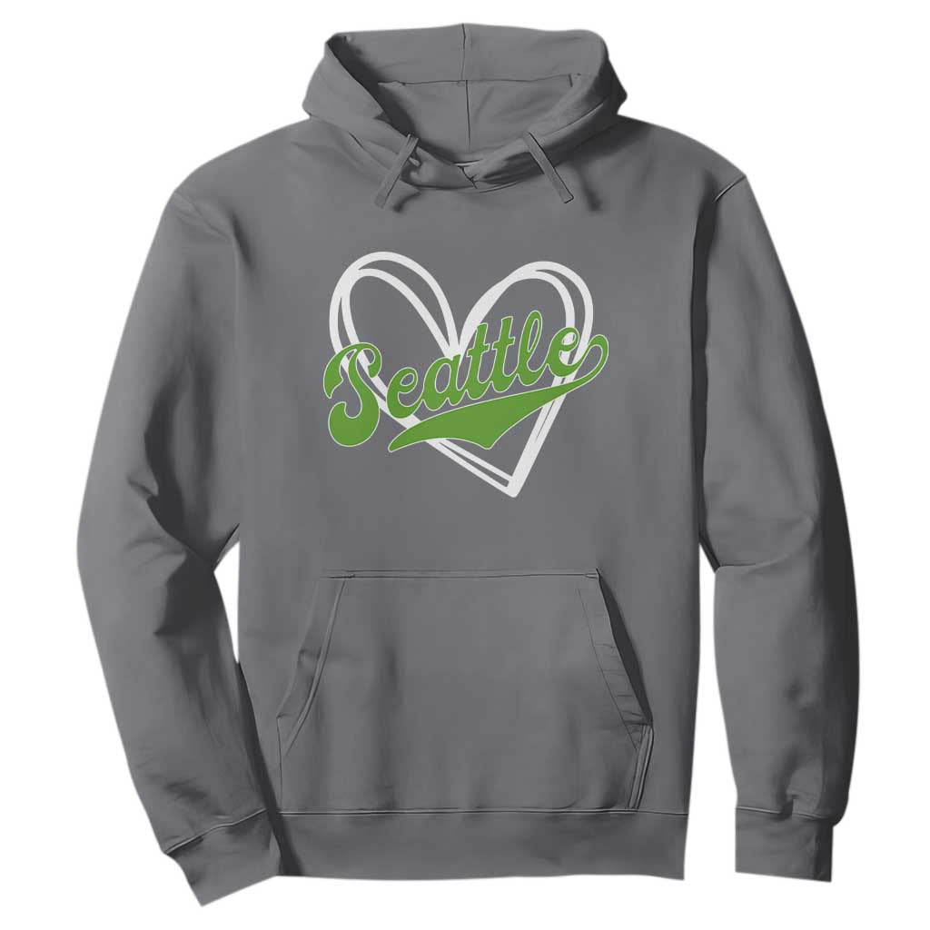 Vintage Seattle Hoodie Classic Print Retro Varsity Love Heart Graphic TS10 Charcoal Print Your Wear