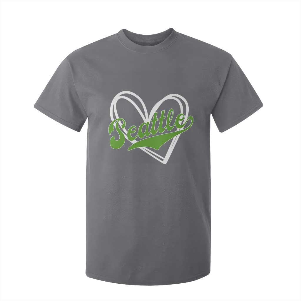 Vintage Seattle T Shirt For Kid Classic Print Retro Varsity Love Heart Graphic TS10 Charcoal Print Your Wear