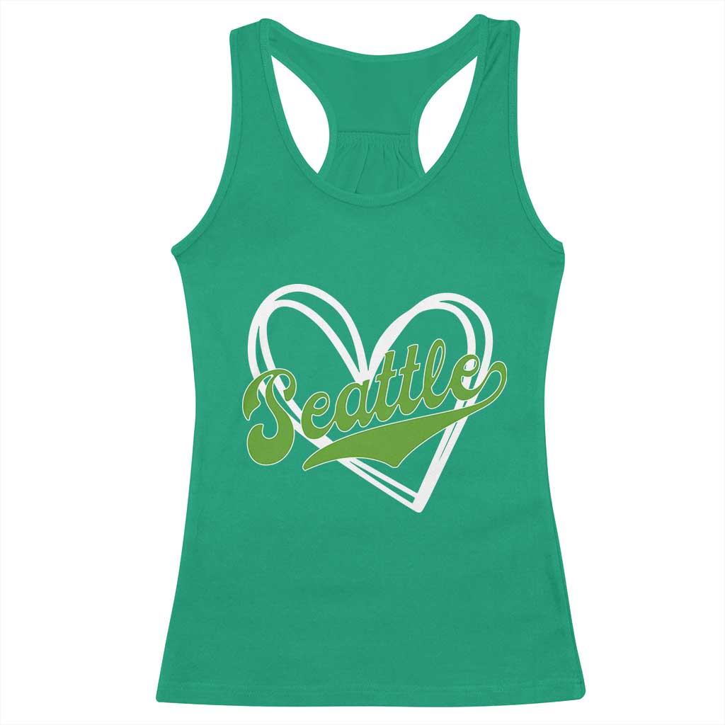 Vintage Seattle Racerback Tank Top Classic Print Retro Varsity Love Heart Graphic TS10 Irish Green Print Your Wear