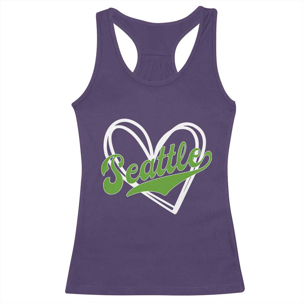 Vintage Seattle Racerback Tank Top Classic Print Retro Varsity Love Heart Graphic TS10 Purple Print Your Wear