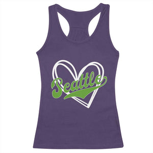 Vintage Seattle Racerback Tank Top Classic Print Retro Varsity Love Heart Graphic TS10 Purple Print Your Wear